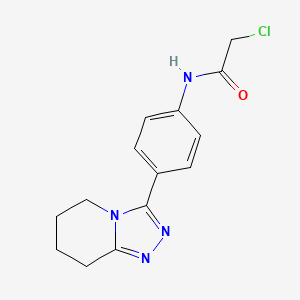 molecular formula C14H15ClN4O B2609924 2-Chloro-N-[4-(5,6,7,8-tetrahydro-[1,2,4]triazolo[4,3-a]pyridin-3-yl)phenyl]acetamide CAS No. 2411307-65-6