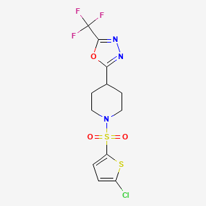 2-(1-((5-Chlorothiophen-2-yl)sulfonyl)piperidin-4-yl)-5-(trifluoromethyl)-1,3,4-oxadiazole