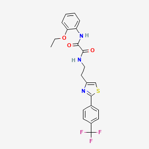 molecular formula C22H20F3N3O3S B2609931 N1-(2-乙氧基苯基)-N2-(2-(2-(4-(三氟甲基)苯基)噻唑-4-基)乙基)草酰胺 CAS No. 897453-02-0