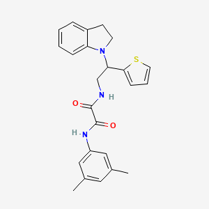molecular formula C24H25N3O2S B2609939 N1-(3,5-dimethylphenyl)-N2-(2-(indolin-1-yl)-2-(thiophen-2-yl)ethyl)oxalamide CAS No. 898424-29-8