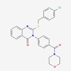 2-[(4-Chlorophenyl)methylsulfanyl]-3-[4-(morpholine-4-carbonyl)phenyl]quinazolin-4-one