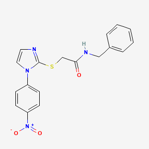 N-benzyl-2-((1-(4-nitrophenyl)-1H-imidazol-2-yl)thio)acetamide