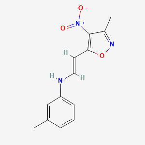 molecular formula C13H13N3O3 B2609948 N-[2-(3-甲基-4-硝基-5-异恶唑基)乙烯基]-N-(3-甲苯基)胺 CAS No. 1164541-49-4