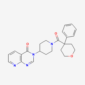 3-(1-(4-phenyltetrahydro-2H-pyran-4-carbonyl)piperidin-4-yl)pyrido[2,3-d]pyrimidin-4(3H)-one