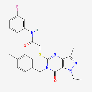 2-((1-ethyl-3-methyl-6-(4-methylbenzyl)-7-oxo-6,7-dihydro-1H-pyrazolo[4,3-d]pyrimidin-5-yl)thio)-N-(3-fluorophenyl)acetamide