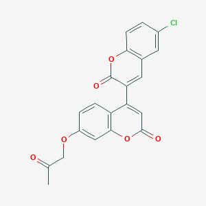 molecular formula C21H13ClO6 B2609958 4-(6-Chloro-2-oxochromen-3-yl)-7-(2-oxopropoxy)chromen-2-one CAS No. 890631-47-7