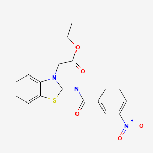 Ethyl 2-[2-(3-nitrobenzoyl)imino-1,3-benzothiazol-3-yl]acetate