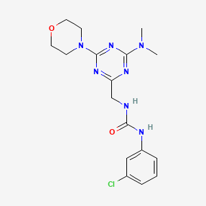molecular formula C17H22ClN7O2 B2609964 1-(3-Chlorophenyl)-3-((4-(dimethylamino)-6-morpholino-1,3,5-triazin-2-yl)methyl)urea CAS No. 2034210-22-3