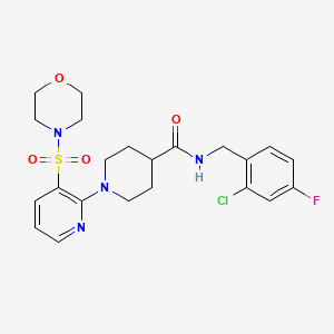 N-(2-chloro-4-fluorobenzyl)-1-(3-(morpholinosulfonyl)pyridin-2-yl)piperidine-4-carboxamide