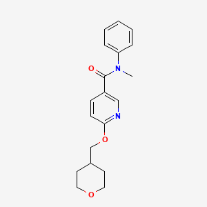 molecular formula C19H22N2O3 B2609984 N-甲基-N-苯基-6-((四氢-2H-吡喃-4-基)甲氧基)烟酰胺 CAS No. 2034278-09-4