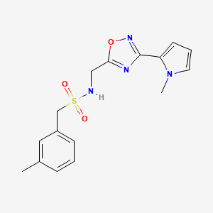 molecular formula C16H18N4O3S B2609995 N-((3-(1-甲基-1H-吡咯-2-基)-1,2,4-恶二唑-5-基)甲基)-1-(间甲苯基)甲磺酰胺 CAS No. 2034409-24-8