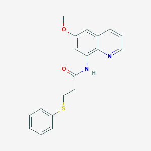 molecular formula C19H18N2O2S B2610004 N-(6-甲氧基喹啉-8-基)-3-(苯硫基)丙酰胺 CAS No. 1207007-96-2