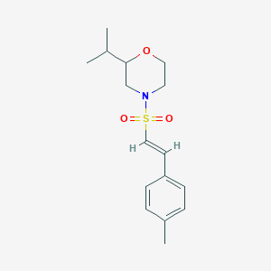 molecular formula C16H23NO3S B2610010 4-[(E)-2-(4-Methylphenyl)ethenyl]sulfonyl-2-propan-2-ylmorpholine CAS No. 1798411-74-1