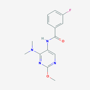 molecular formula C14H15FN4O2 B2610012 N-(4-(dimethylamino)-2-methoxypyrimidin-5-yl)-3-fluorobenzamide CAS No. 1797622-12-8