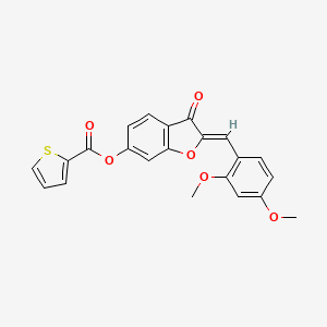 molecular formula C22H16O6S B2610014 (Z)-2-(2,4-dimethoxybenzylidene)-3-oxo-2,3-dihydrobenzofuran-6-yl thiophene-2-carboxylate CAS No. 859139-46-1