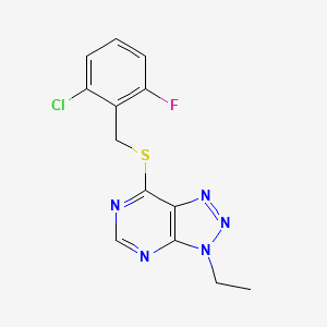 molecular formula C13H11ClFN5S B2610027 7-((2-chloro-6-氟苄基)硫代)-3-乙基-3H-[1,2,3]三唑并[4,5-d]嘧啶 CAS No. 1060205-76-6