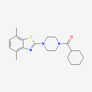 molecular formula C20H27N3OS B2610028 Cyclohexyl(4-(4,7-dimethylbenzo[d]thiazol-2-yl)piperazin-1-yl)methanone CAS No. 897484-98-9