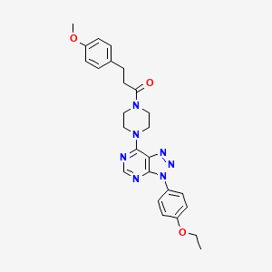 molecular formula C26H29N7O3 B2610029 1-(4-(3-(4-ethoxyphenyl)-3H-[1,2,3]triazolo[4,5-d]pyrimidin-7-yl)piperazin-1-yl)-3-(4-methoxyphenyl)propan-1-one CAS No. 920378-48-9