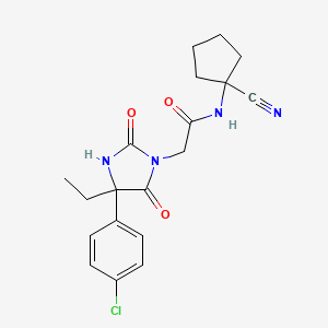 2-[4-(4-chlorophenyl)-4-ethyl-2,5-dioxoimidazolidin-1-yl]-N-(1-cyanocyclopentyl)acetamide