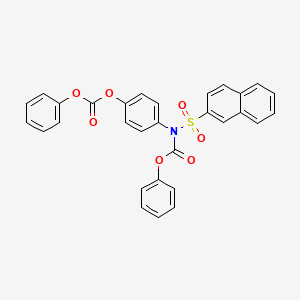 molecular formula C30H21NO7S B2610035 Phenyl naphthalen-2-ylsulfonyl(4-((phenoxycarbonyl)oxy)phenyl)carbamate CAS No. 448197-14-6