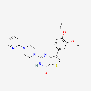 molecular formula C25H27N5O3S B2610040 7-(3,4-diethoxyphenyl)-2-(4-pyridin-2-ylpiperazin-1-yl)thieno[3,2-d]pyrimidin-4(3H)-one CAS No. 1251698-57-3