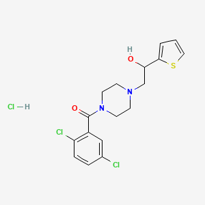(2,5-Dichlorophenyl)(4-(2-hydroxy-2-(thiophen-2-yl)ethyl)piperazin-1-yl)methanone hydrochloride