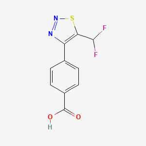 molecular formula C10H6F2N2O2S B2610044 4-[5-(Difluoromethyl)thiadiazol-4-yl]benzoic acid CAS No. 2248321-44-8