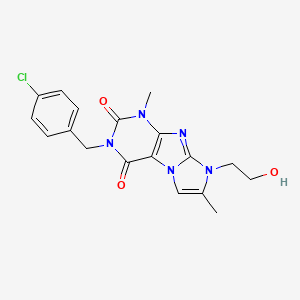 3-(4-chlorobenzyl)-8-(2-hydroxyethyl)-1,7-dimethyl-1H-imidazo[2,1-f]purine-2,4(3H,8H)-dione