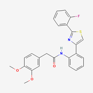 molecular formula C25H21FN2O3S B2610065 2-(3,4-二甲氧基苯基)-N-(2-(2-(2-氟苯基)噻唑-4-基)苯基)乙酰胺 CAS No. 1798046-45-3