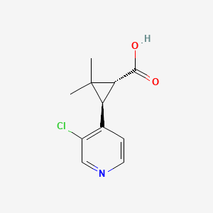 molecular formula C11H12ClNO2 B2610067 (1R,3R)-3-(3-氯吡啶-4-基)-2,2-二甲基环丙烷-1-羧酸 CAS No. 2227814-20-0