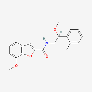 molecular formula C20H21NO4 B2610075 7-methoxy-N-(2-methoxy-2-(o-tolyl)ethyl)benzofuran-2-carboxamide CAS No. 1797183-63-1