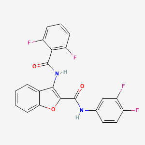 molecular formula C22H12F4N2O3 B2610077 3-(2,6-difluorobenzamido)-N-(3,4-difluorophenyl)benzofuran-2-carboxamide CAS No. 888447-25-4