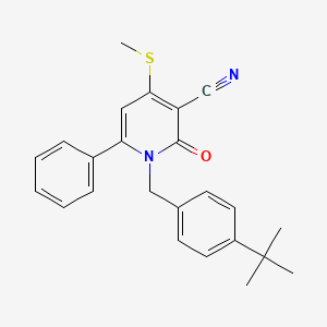 molecular formula C24H24N2OS B2610087 1-(4-(Tert-butyl)benzyl)-4-(methylsulfanyl)-2-oxo-6-phenyl-1,2-dihydro-3-pyridinecarbonitrile CAS No. 478042-83-0