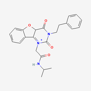 molecular formula C23H23N3O4 B2610088 2-[4,6-dioxo-5-(2-phenylethyl)-8-oxa-3,5-diazatricyclo[7.4.0.0^{2,7}]trideca-1(9),2(7),10,12-tetraen-3-yl]-N-(propan-2-yl)acetamide CAS No. 1326919-45-2