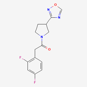 1-(3-(1,2,4-Oxadiazol-3-yl)pyrrolidin-1-yl)-2-(2,4-difluorophenyl)ethanone