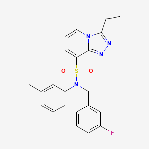 molecular formula C22H21FN4O2S B2610120 3-ethyl-N-[(3-fluorophenyl)methyl]-N-(3-methylphenyl)-[1,2,4]triazolo[4,3-a]pyridine-8-sulfonamide CAS No. 1251671-01-8