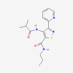 molecular formula C16H20N4O2S B2610124 4-(isobutyrylamino)-N-propyl-3-pyridin-2-ylisothiazole-5-carboxamide CAS No. 1251633-45-0