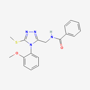 N-((4-(2-methoxyphenyl)-5-(methylthio)-4H-1,2,4-triazol-3-yl)methyl)benzamide