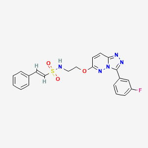 (E)-N-(2-((3-(3-fluorophenyl)-[1,2,4]triazolo[4,3-b]pyridazin-6-yl)oxy)ethyl)-2-phenylethenesulfonamide
