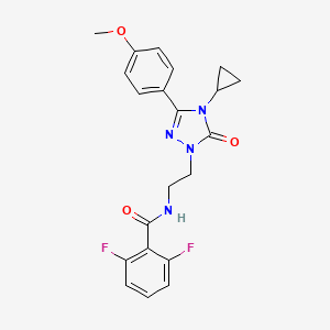 molecular formula C21H20F2N4O3 B2610151 N-(2-(4-cyclopropyl-3-(4-methoxyphenyl)-5-oxo-4,5-dihydro-1H-1,2,4-triazol-1-yl)ethyl)-2,6-difluorobenzamide CAS No. 2309341-47-5