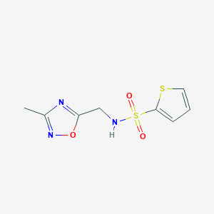 molecular formula C8H9N3O3S2 B2610171 N-((3-methyl-1,2,4-oxadiazol-5-yl)methyl)thiophene-2-sulfonamide CAS No. 1219913-33-3