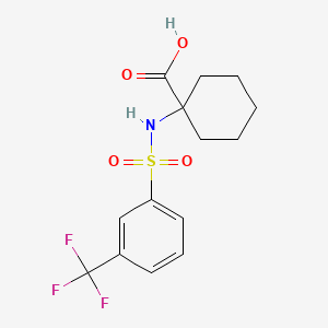 molecular formula C14H16F3NO4S B2610185 1-((3-(Trifluoromethyl)phenyl)sulfonamido)cyclohexane-1-carboxylic acid CAS No. 690645-95-5