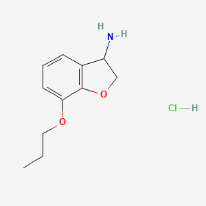 molecular formula C11H16ClNO2 B2610188 7-Propoxy-2,3-dihydro-1-benzofuran-3-amine;hydrochloride CAS No. 2378503-26-3