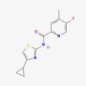 molecular formula C13H12FN3OS B2610200 N-(4-Cyclopropyl-1,3-thiazol-2-yl)-5-fluoro-4-methylpyridine-2-carboxamide CAS No. 2415491-09-5