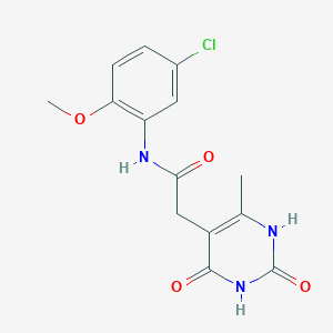 molecular formula C14H14ClN3O4 B2610208 N-(5-氯-2-甲氧基苯基)-2-(6-甲基-2,4-二氧代-1,2,3,4-四氢嘧啶-5-基)乙酰胺 CAS No. 1170228-79-1