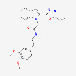 molecular formula C24H26N4O4 B2610210 N-(3,4-二甲氧基苯乙基)-2-(2-(5-乙基-1,3,4-恶二唑-2-基)-1H-吲哚-1-基)乙酰胺 CAS No. 941970-19-0