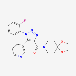 (1-(2-fluorophenyl)-5-(pyridin-3-yl)-1H-1,2,3-triazol-4-yl)(1,4-dioxa-8-azaspiro[4.5]decan-8-yl)methanone