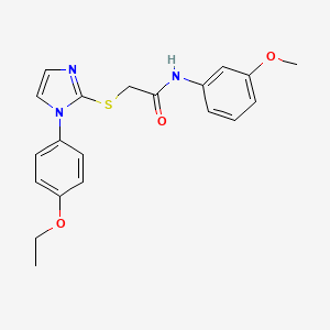 molecular formula C20H21N3O3S B2610229 2-((1-(4-乙氧苯基)-1H-咪唑-2-基)硫代)-N-(3-甲氧基苯基)乙酰胺 CAS No. 688336-61-0