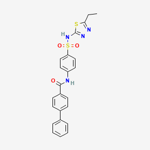 molecular formula C23H20N4O3S2 B2610230 N-[4-[(5-ethyl-1,3,4-thiadiazol-2-yl)sulfamoyl]phenyl]-4-phenylbenzamide CAS No. 313500-48-0
