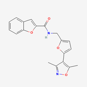 molecular formula C19H16N2O4 B2610246 N-{[5-(3,5-dimethyl-1,2-oxazol-4-yl)furan-2-yl]methyl}-1-benzofuran-2-carboxamide CAS No. 2415501-17-4